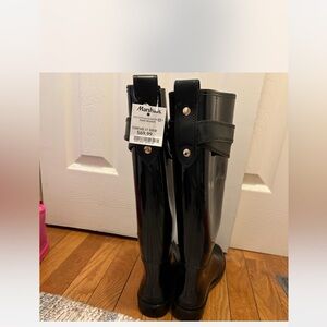 Coach Black High Gloss Rain Boots